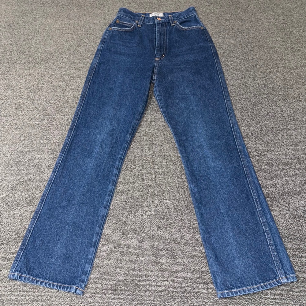 AGOLDE 90s Pinch Waist High Rise Straight Leg Jeans Dark Wash Size 23 Casual